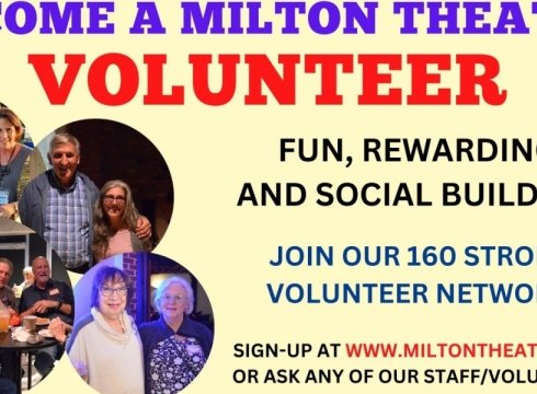 Milton Theatre Volunteer Training & Appreciation Night – FREE EVENT
